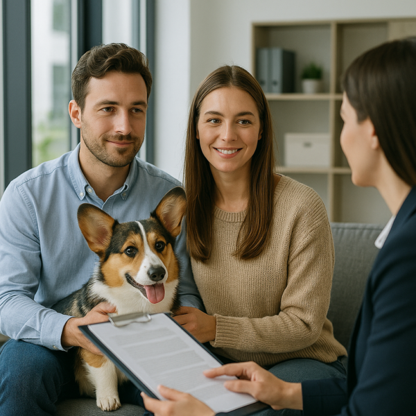 Van Ameyde Pet Insurance couple with dog