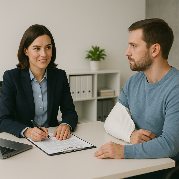 Claims handler discussing bodily injury