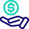 Van Ameyde Money Hand Icon Blue Green