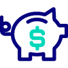Van Ameyde Piggy Bank Icon BLue Green